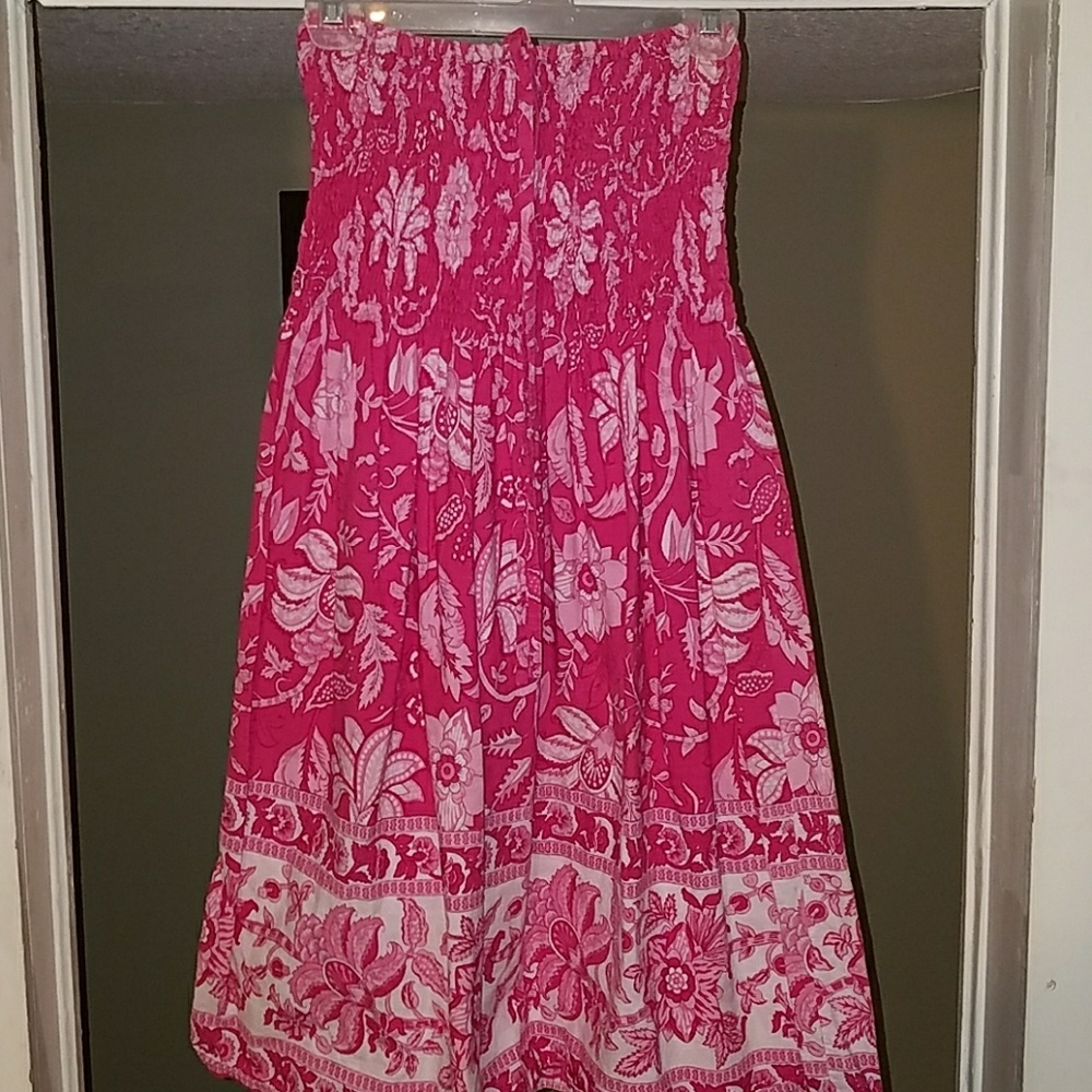 Pink Strapless Summer Dress